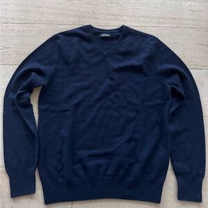 NAADAM Mens Cashmere Sweater navy V Neck Luxury Elegant M